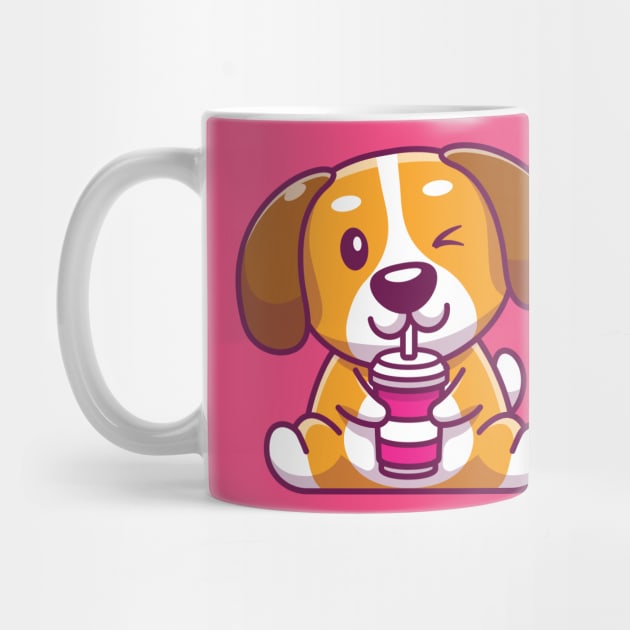 Cute dog sitting and drinking juice by Catalyst Labs